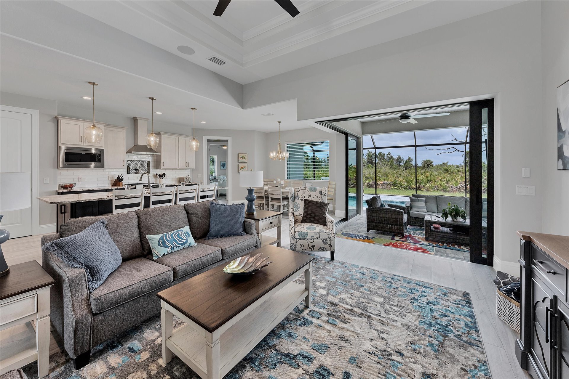 Open Floor Plan with Natural light flooding in