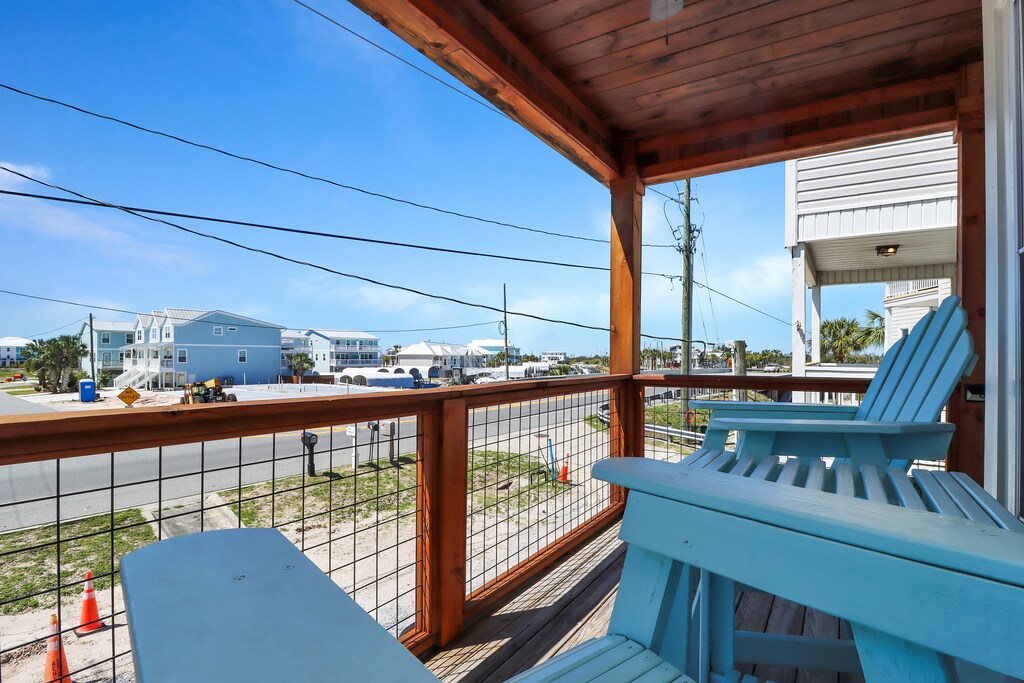 Deck has View of Beach and Canal
