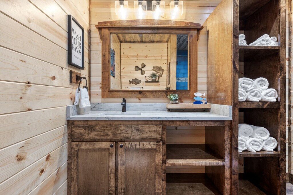 Full bath for bunk room upstairs