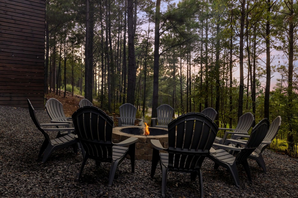 Fire pit with firewood provided