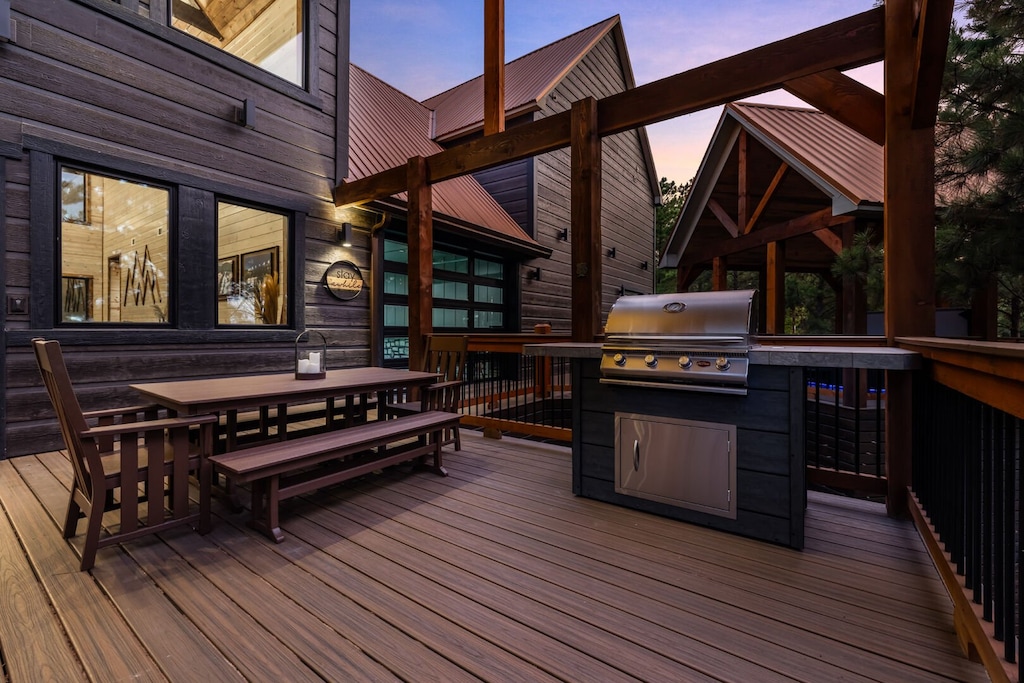 Grill with propane hardwired