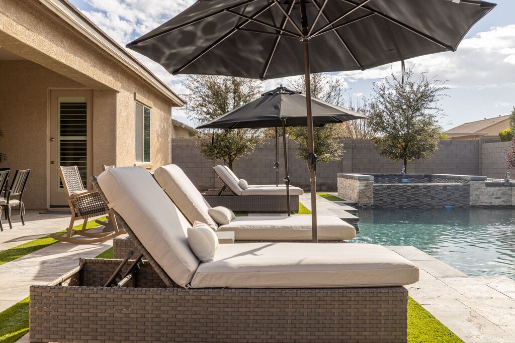 Lounge by complimentary heated Pool & Jacuzzi