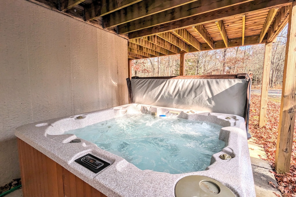 Let your worries bubble away in our inviting hot tub oasis.