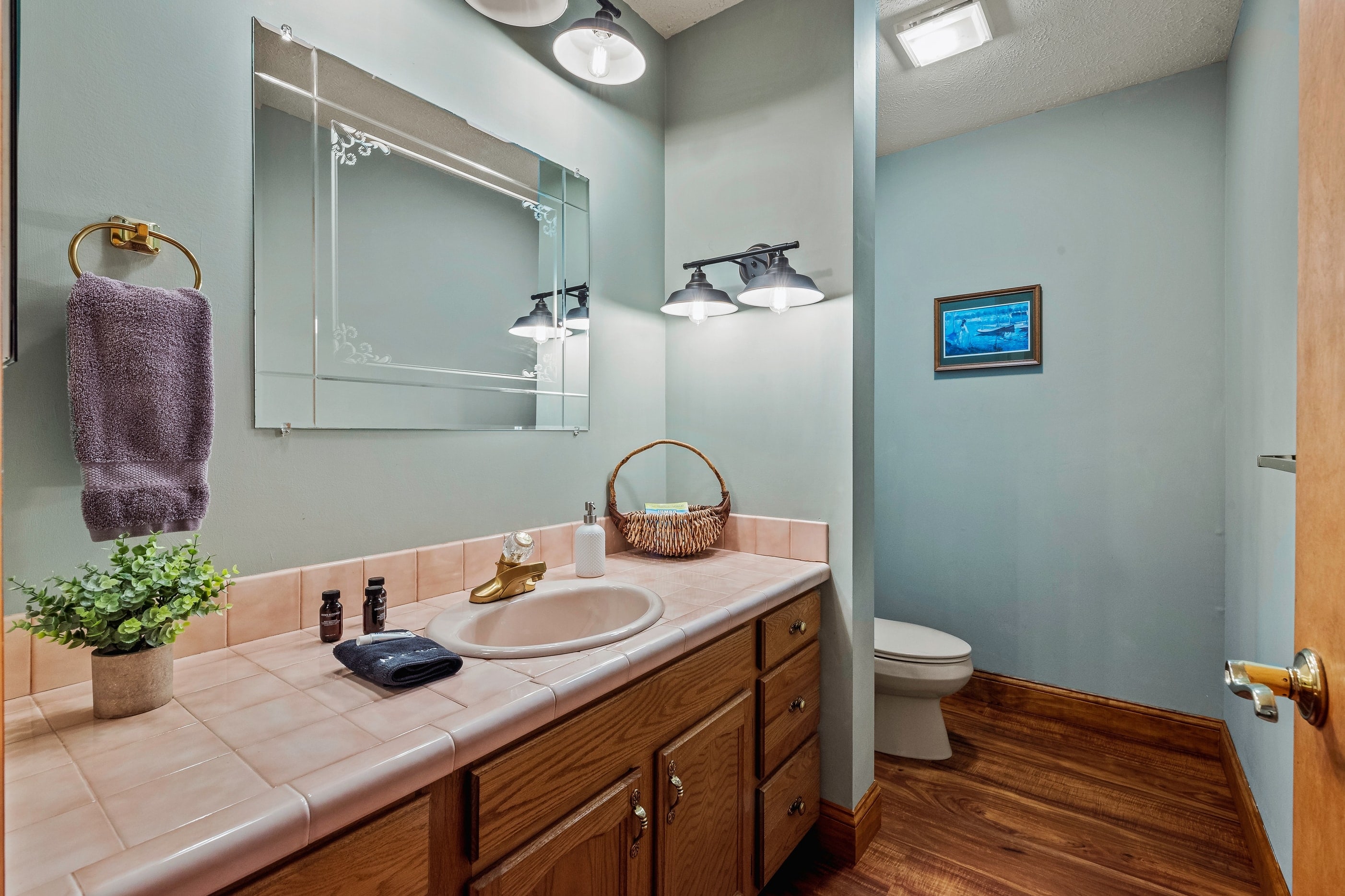 Spacious powder room.