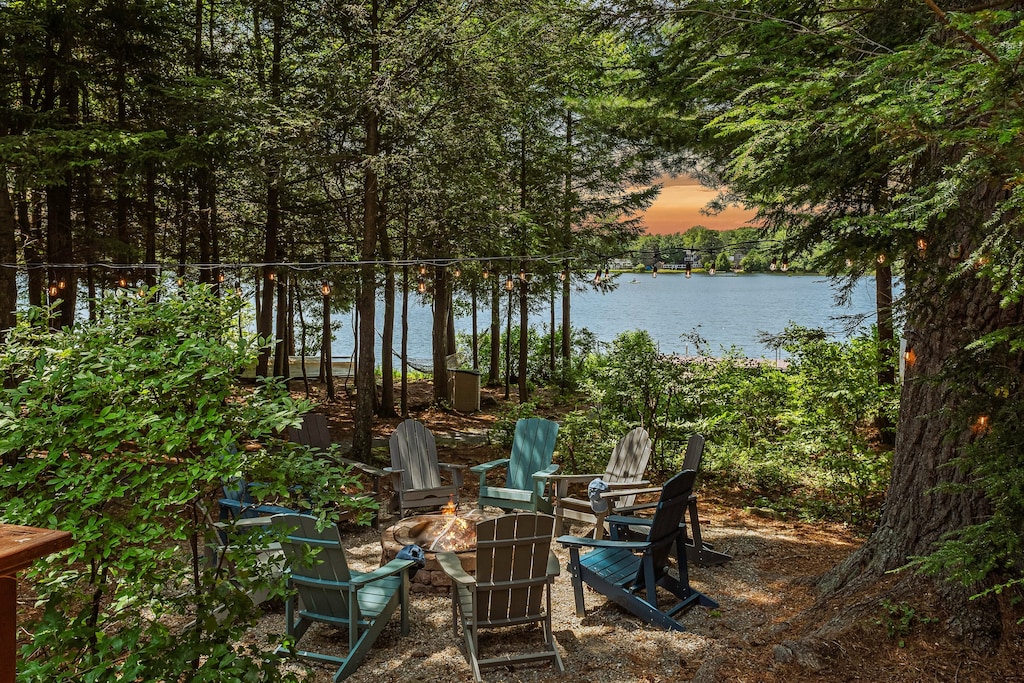 Firepit with water views.