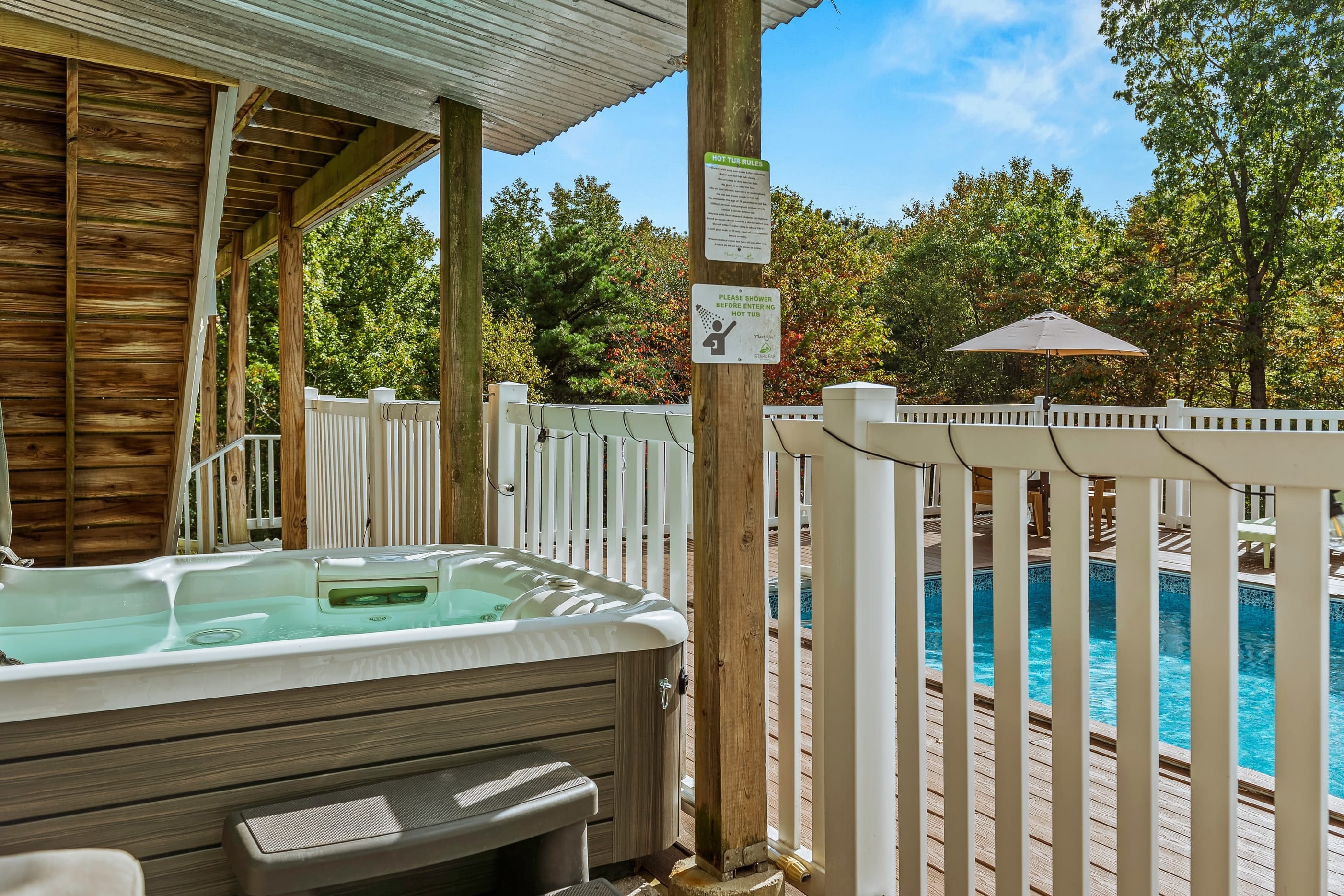 Private pool and hot tub.