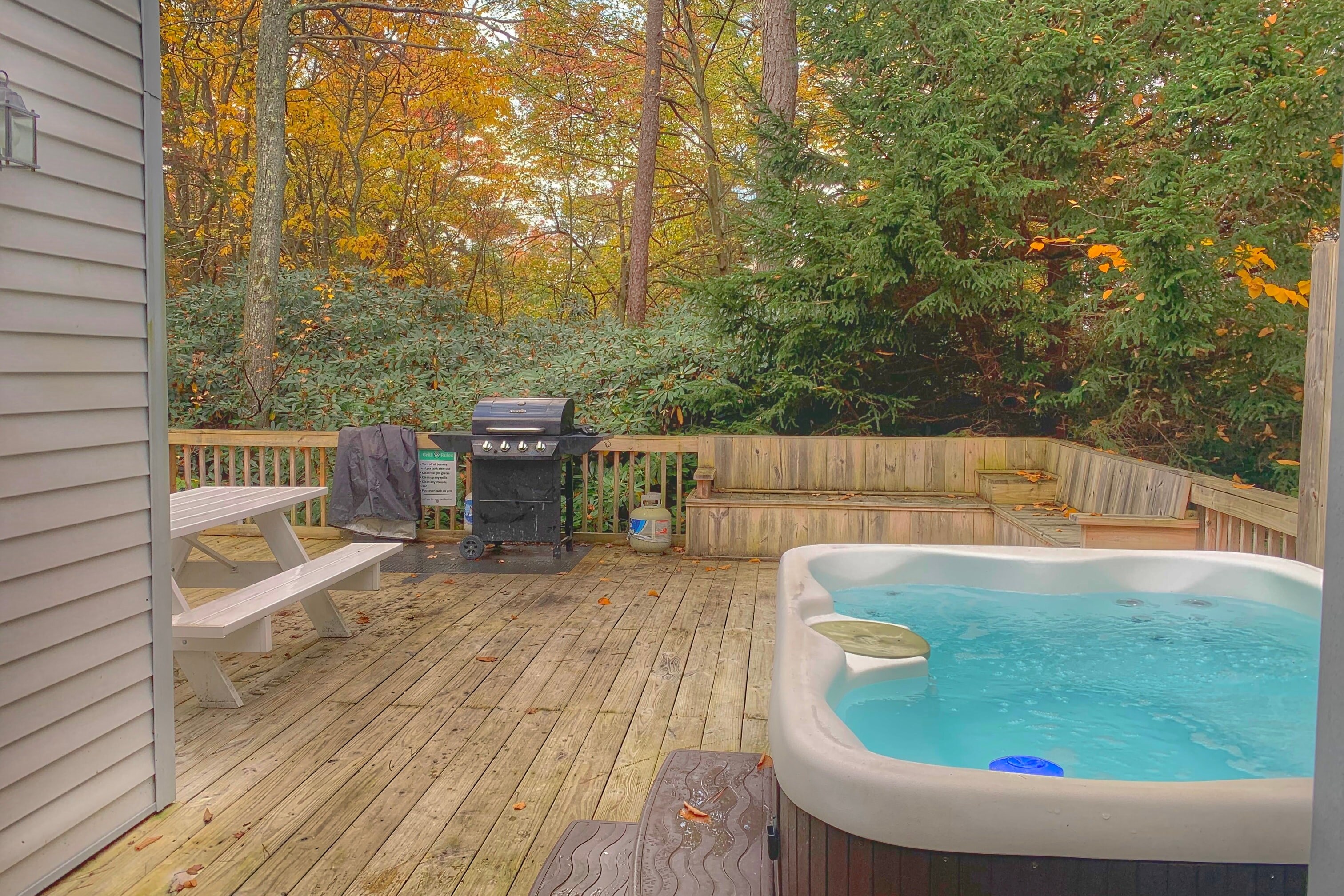 Ultimate Relaxation: Deck with Hot Tub & Grill.