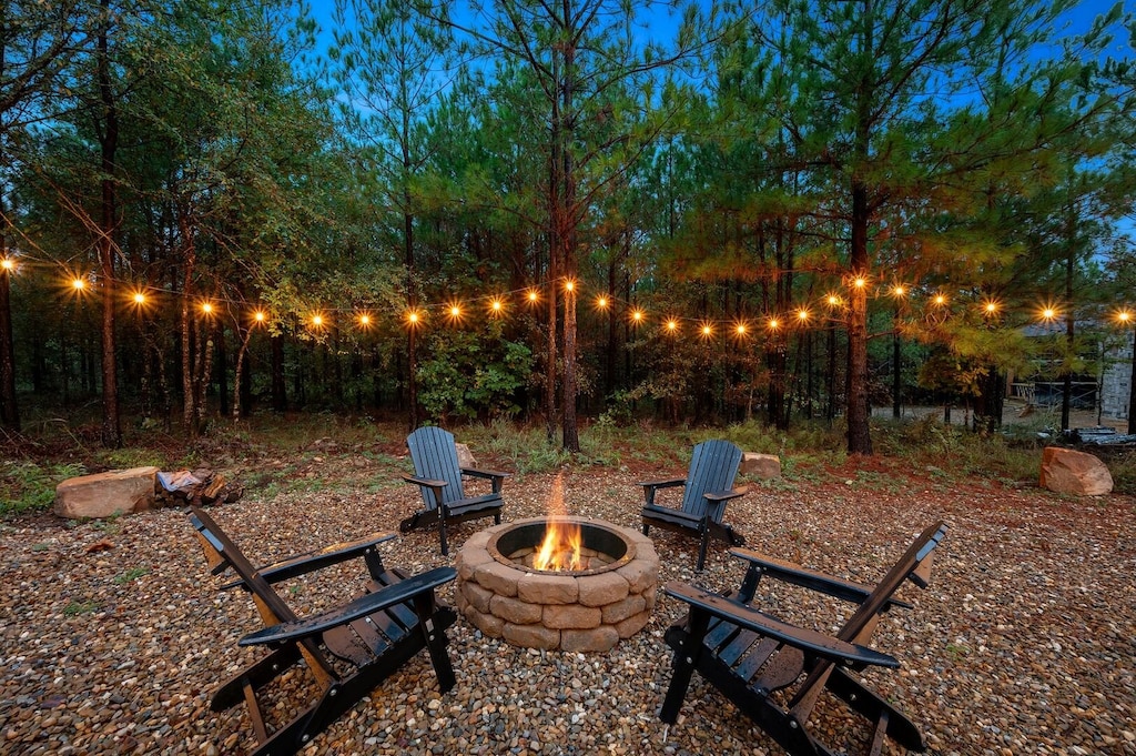Fire pit with firewood provided