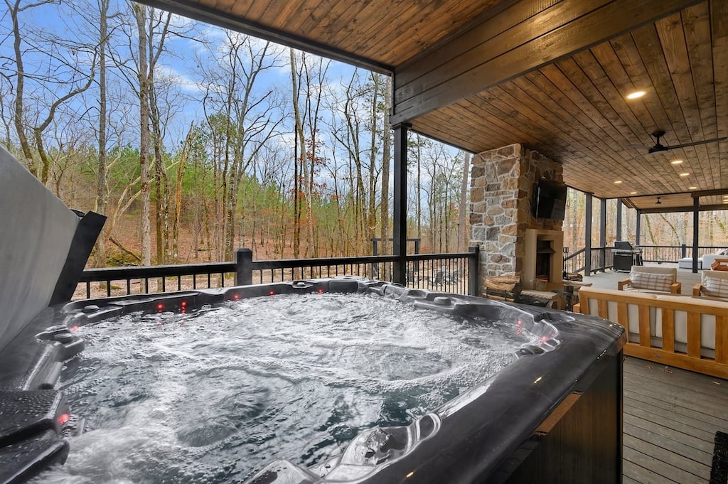 Enjoy a relaxing soak in the hot tub