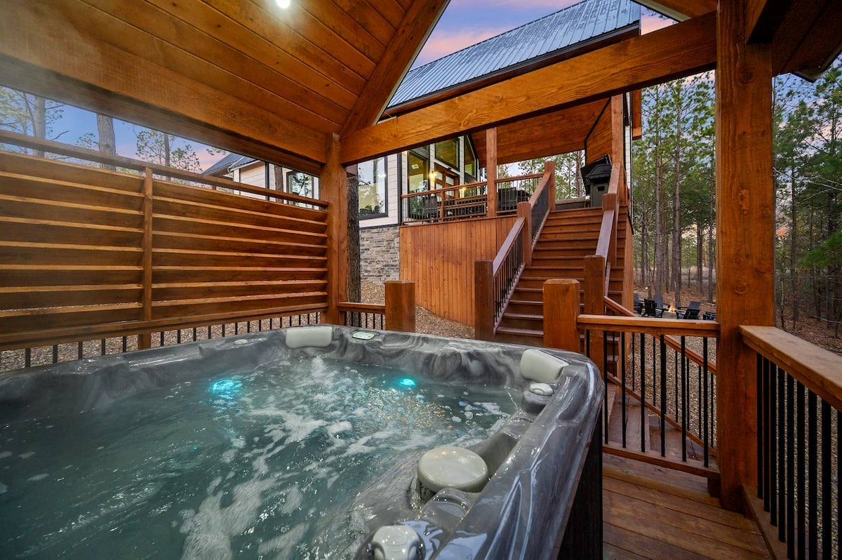 Enjoy a relaxing soak in the hot tub...