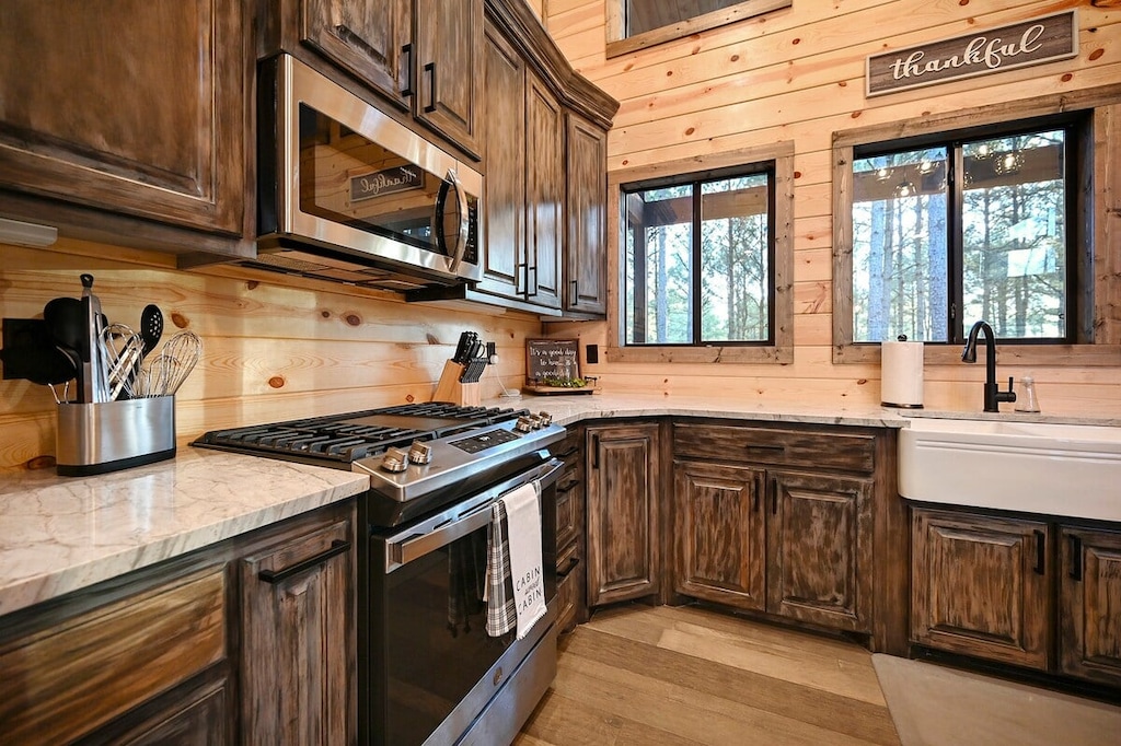 Fully stocked kitchen for preparing meals during your stay