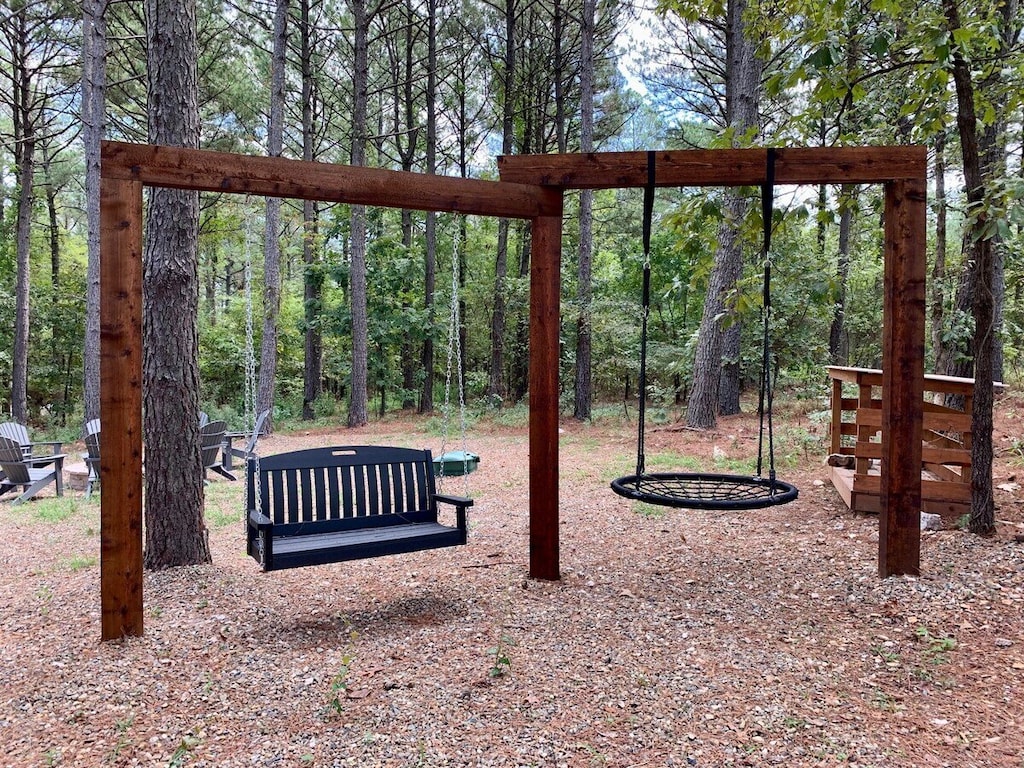 Expanded sitting area around the fire pit
