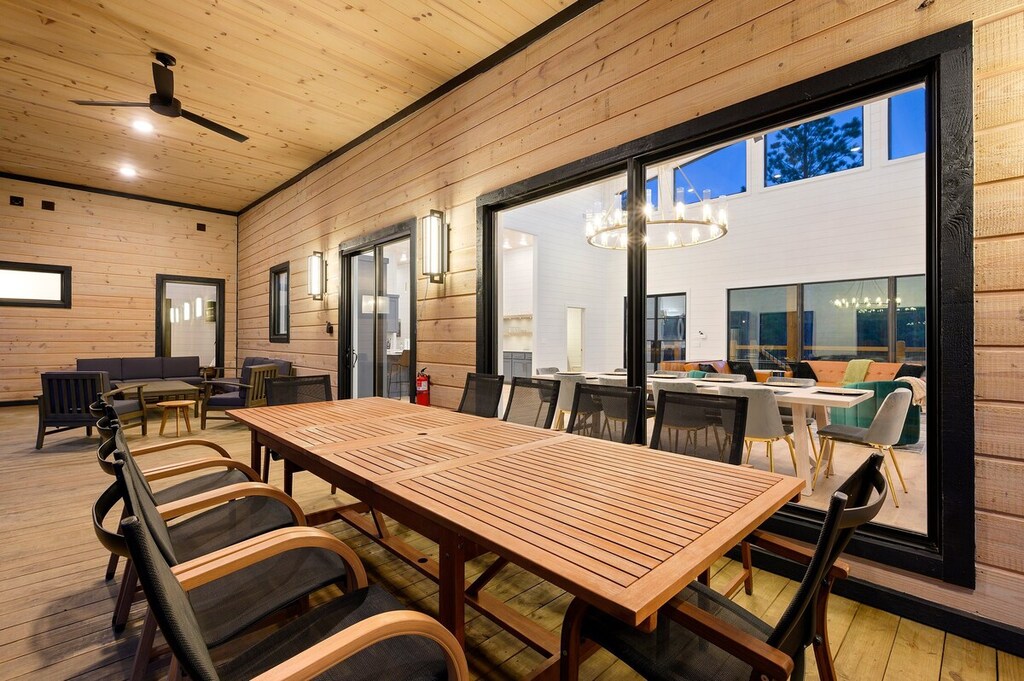 Outdoor dining table for enjoying seasonal meals