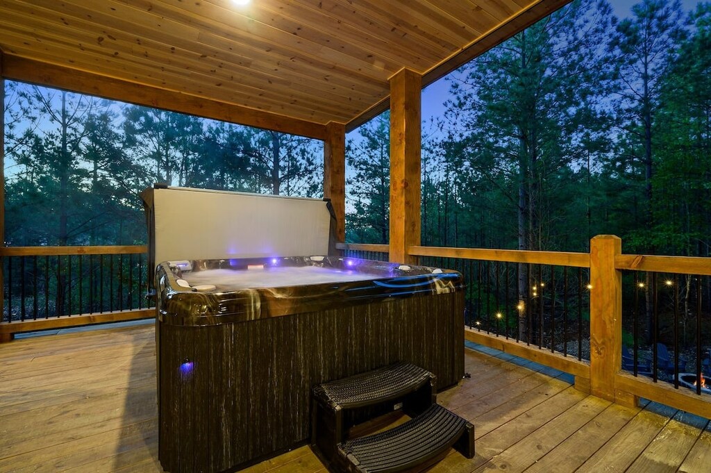 Enjoy a relaxing soak in the hot tub