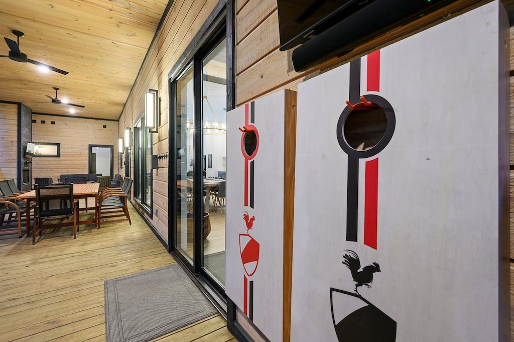 Challenge your crew to a friendly game of corn hole