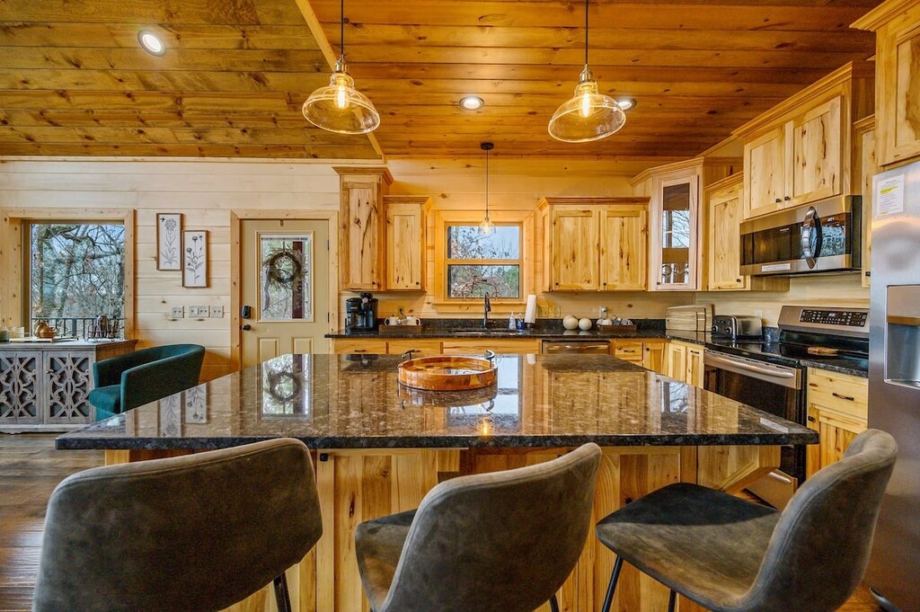 Fully stocked kitchen for preparing meals during your stay