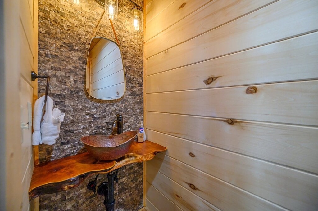 Half bathroom off living/dining area