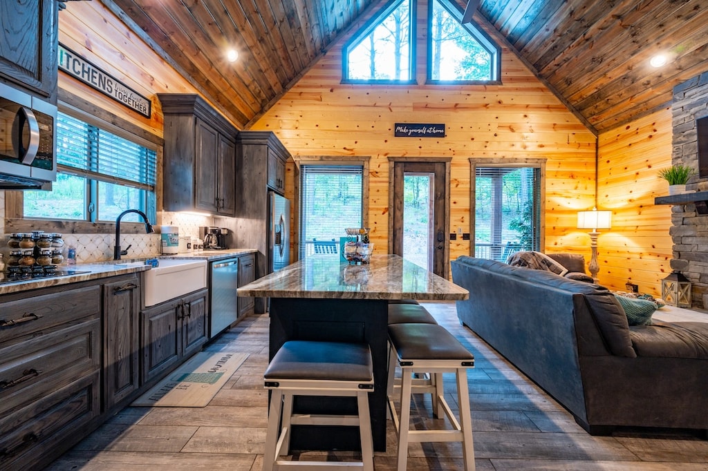 Large windows provide plenty of natural light