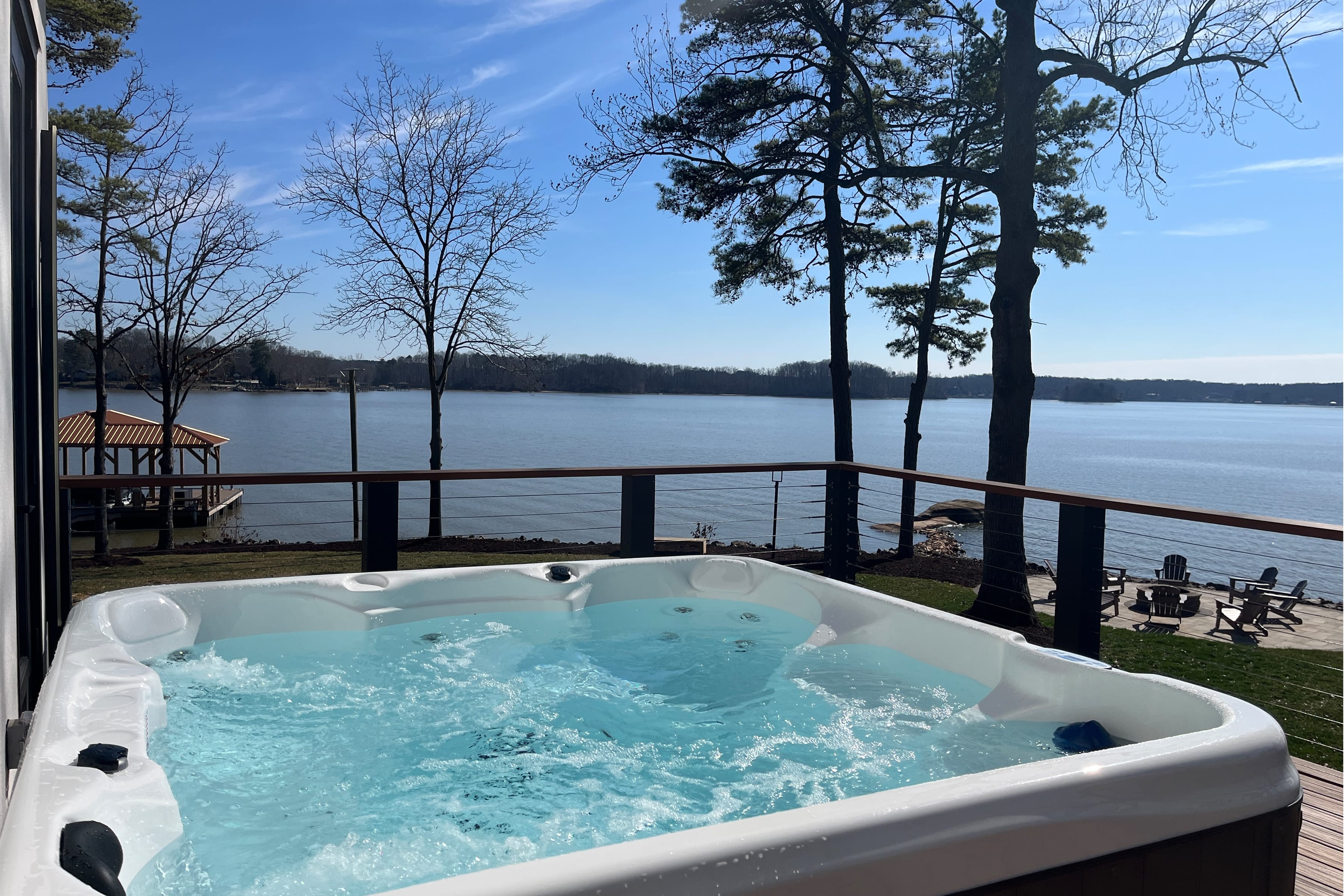 Perfect post lake day time in the hot tub! 