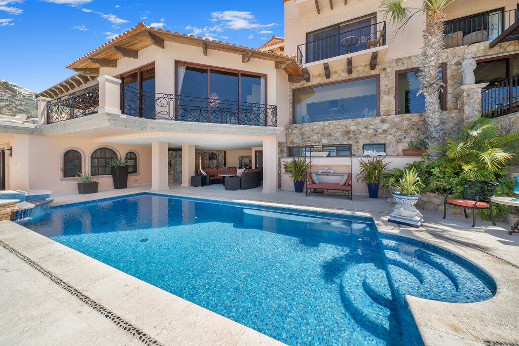 Poolside view of exterior