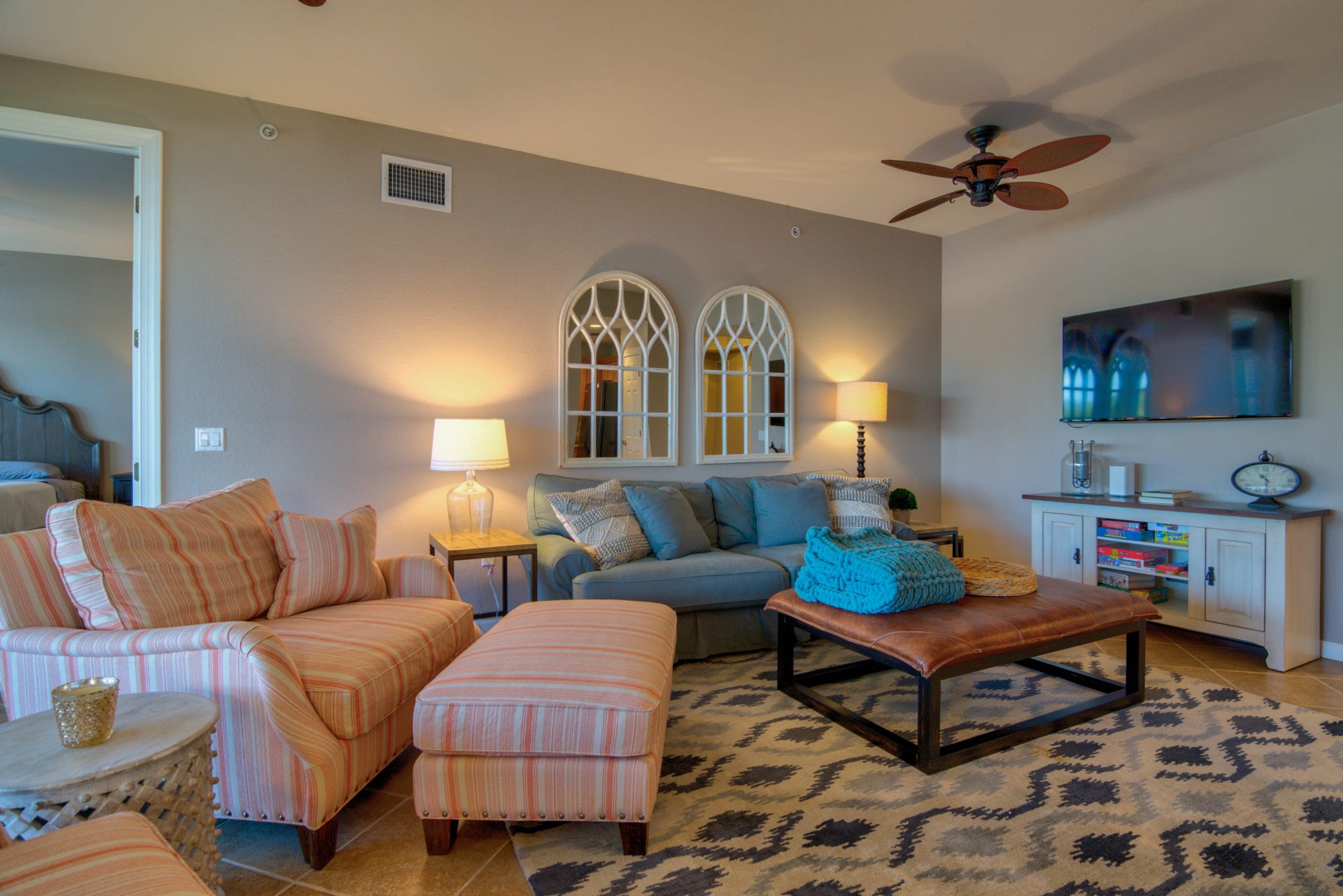 Relax in the Family Room After a Great Day at the Pool or the Beach!