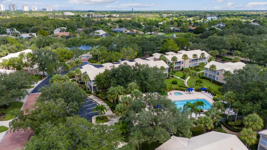 An aerial view showcasing the mature trees that are abundant in our community