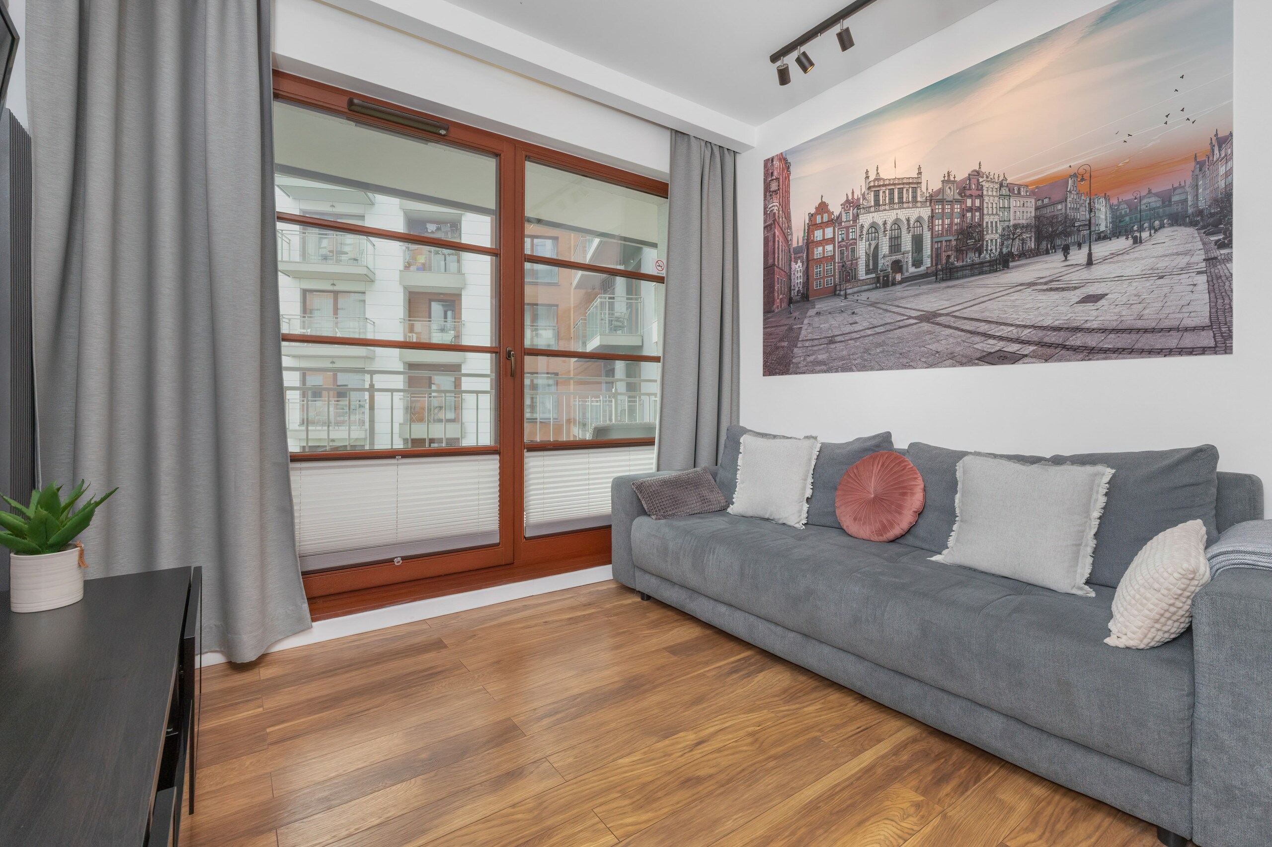 Property Image 1 - Modern Grey Apartment in Gdańsk | Two Bedrooms | Balcony | Parking | Air Conditioning