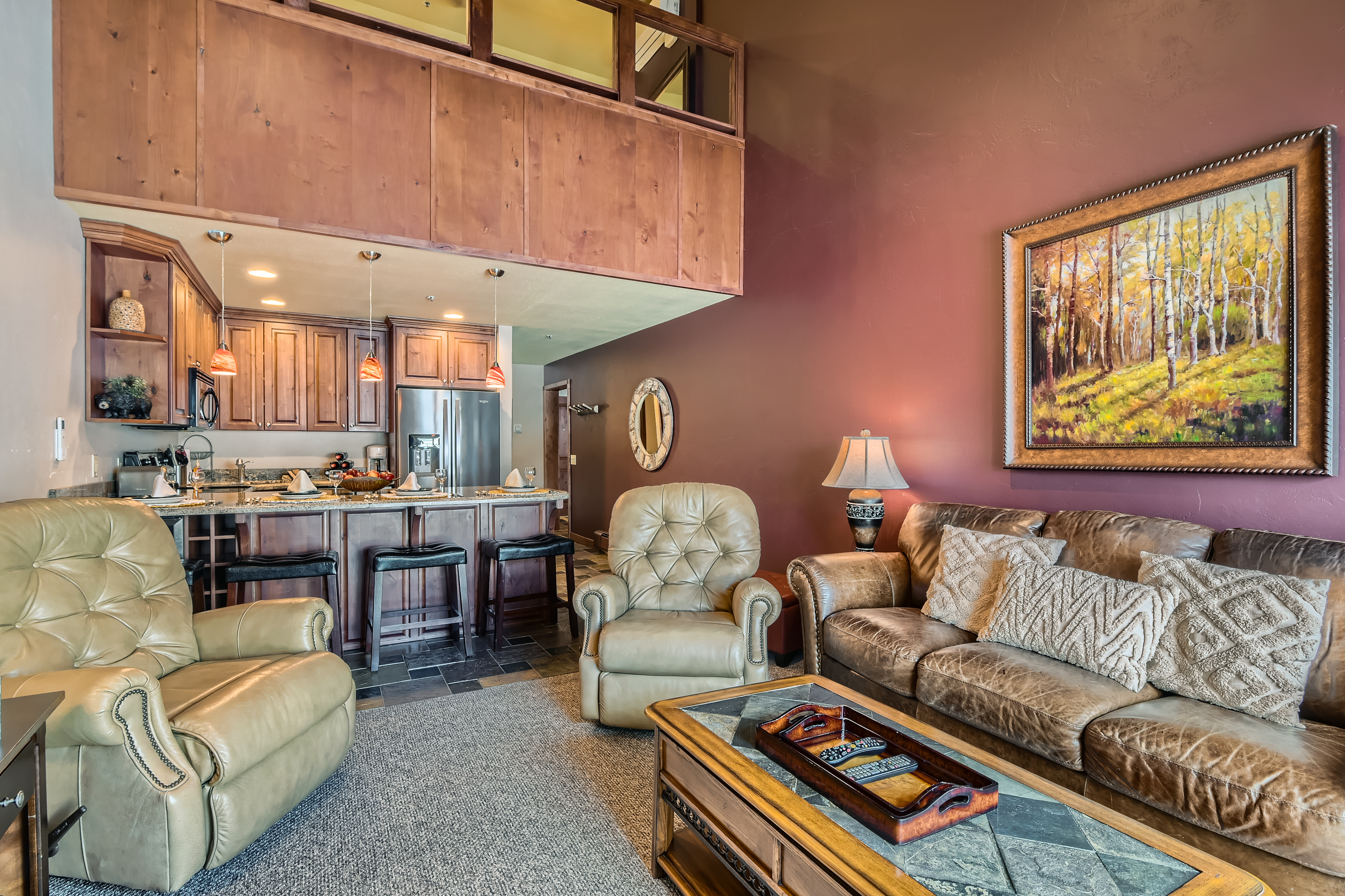 Open Living Room with High Ceilings