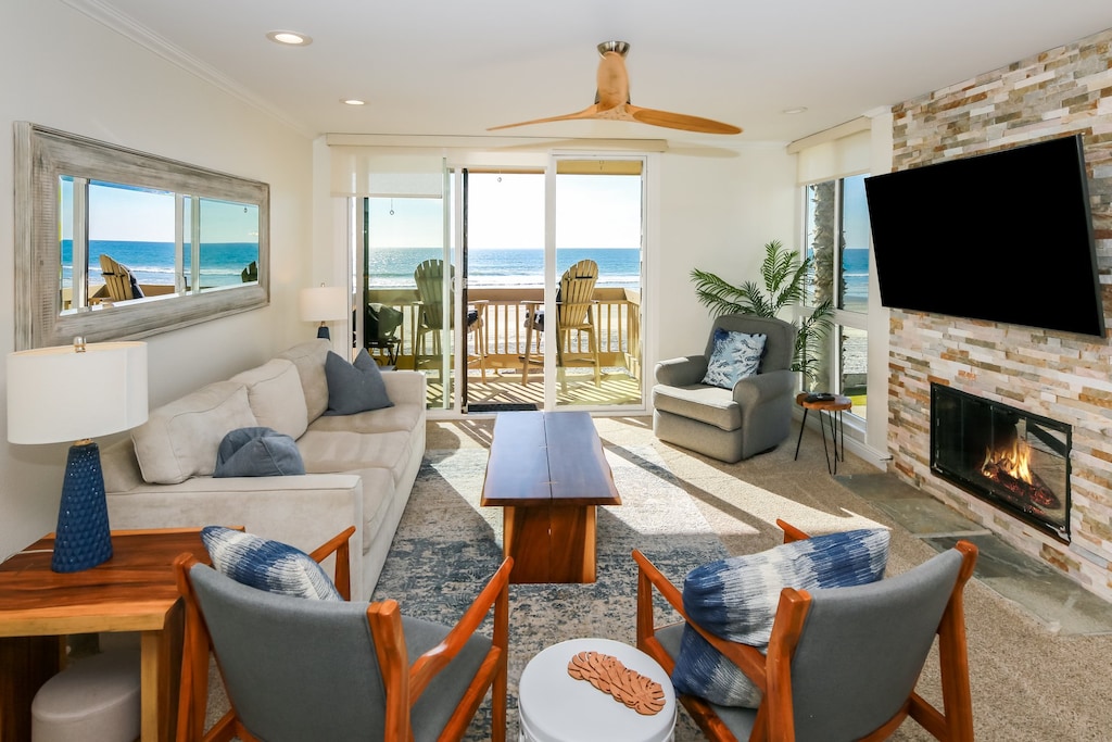 Comfortable living room with lots of natural light and beautiful views