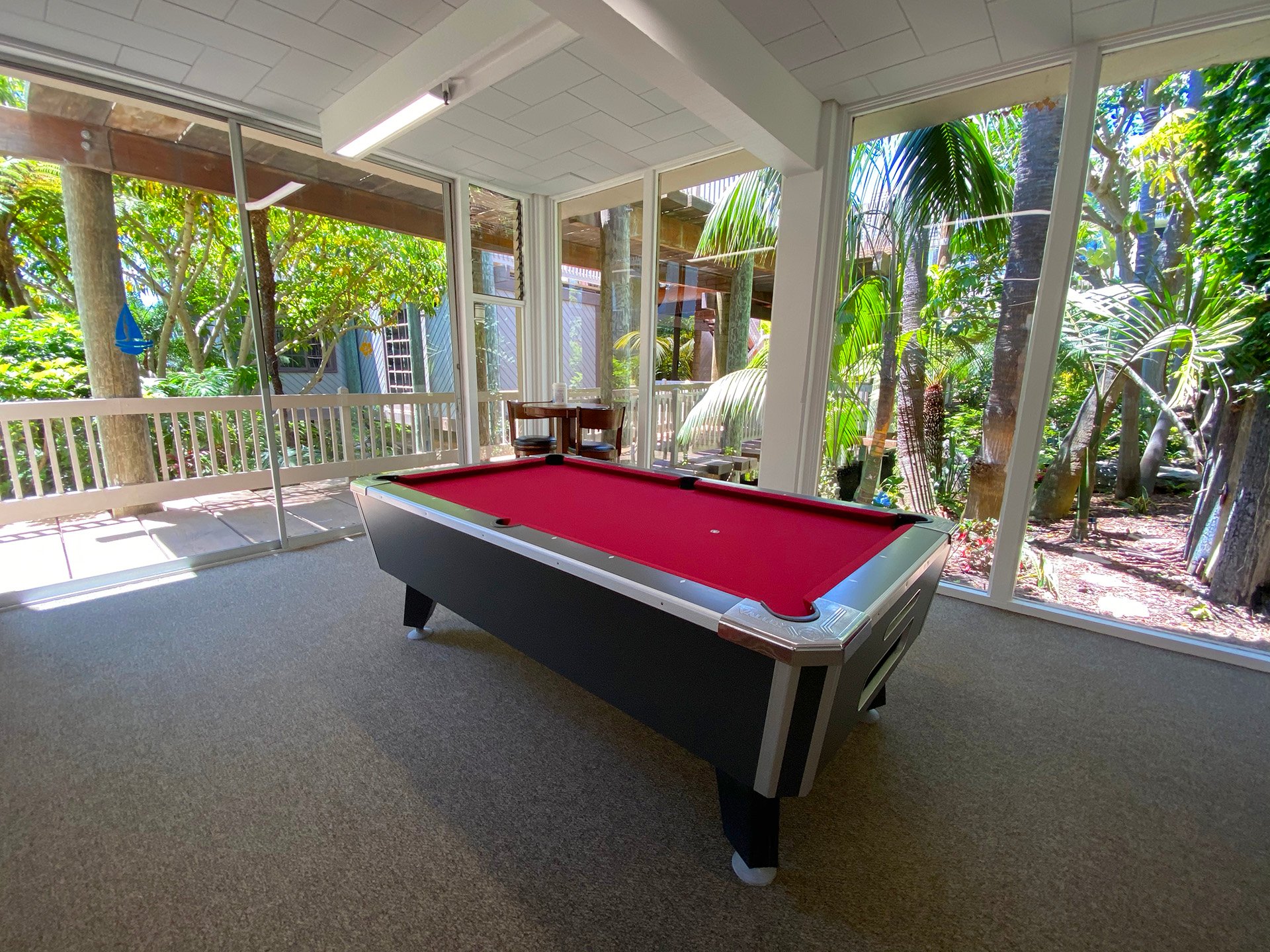 Billiards Room – rent cue sticks and balls at security