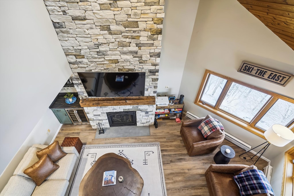 Aerial view from the loft of your living area.