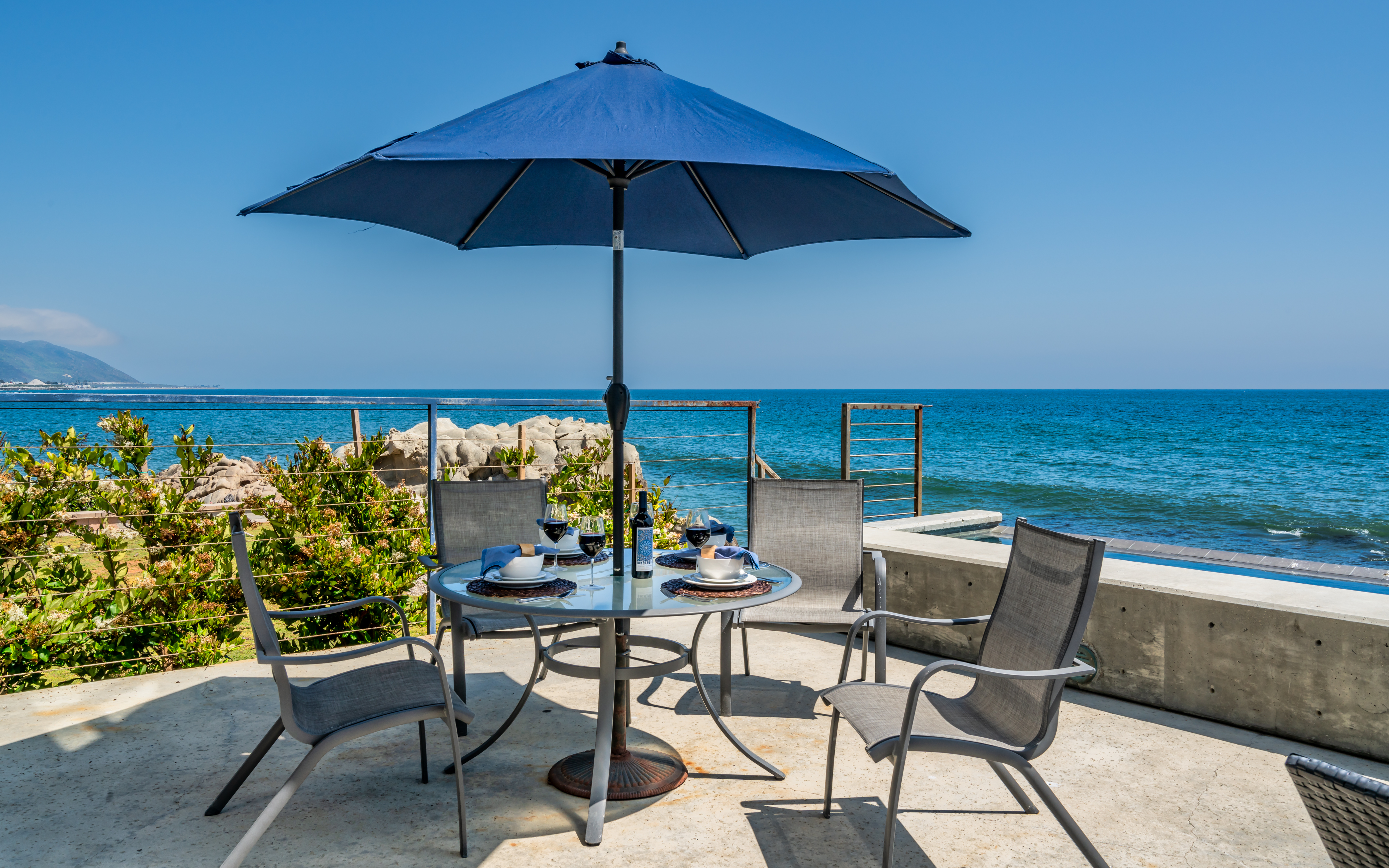 Outdoor dining area.