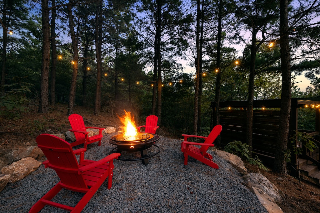 Fire pit with firewood provided