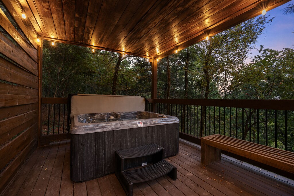 Just sit back and relax in the hot tub!