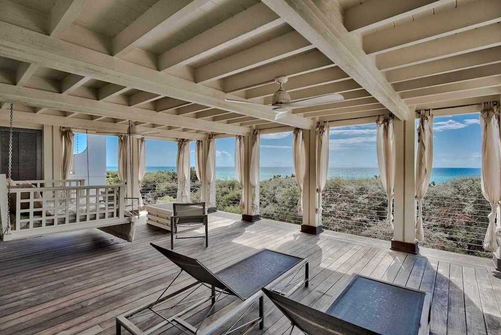 This private alcove is cozy and romantic