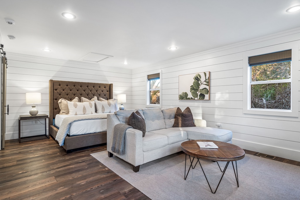 You can even see the TV from the King bed