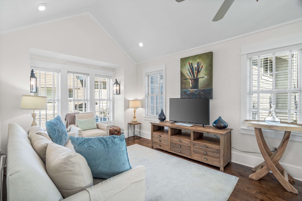 Carriage House Living room with sleeper sofa and Roku TV