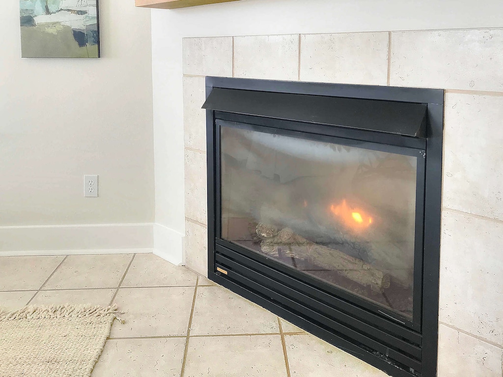 Gas fireplace available