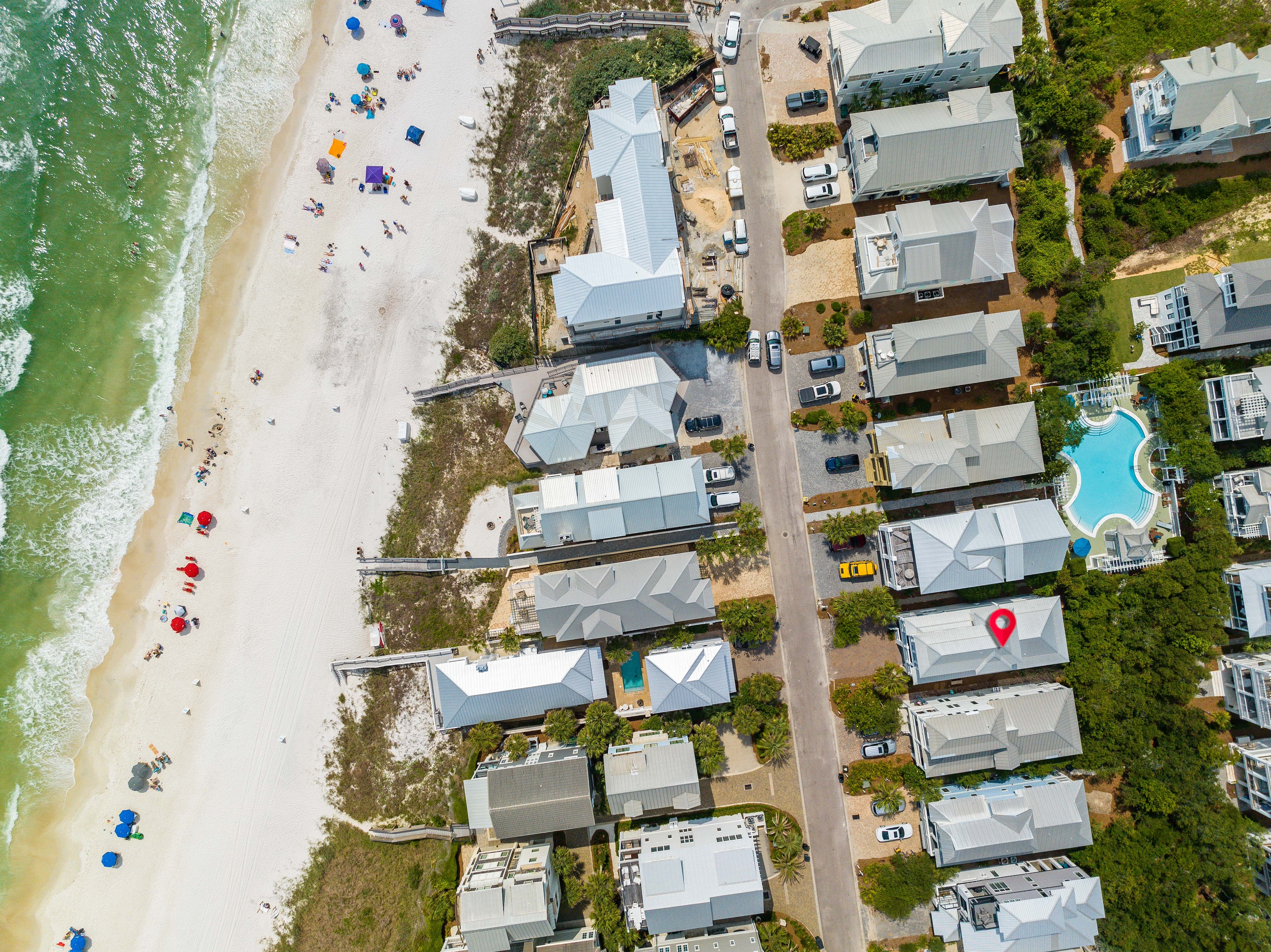 Across from the Barberry Coast private beach entrance