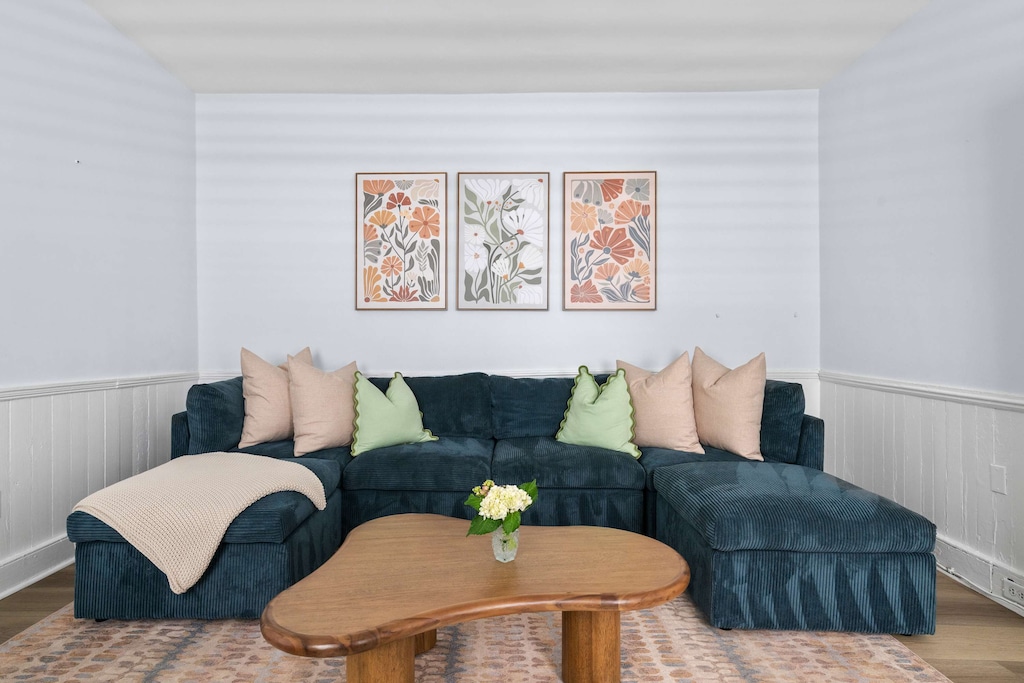 Welcome to your Downtown Charleston rental! Spacious downstairs living room. 