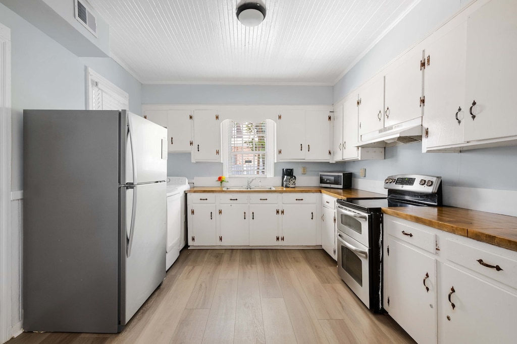 Downstairs kitchen with needed cooking supplies 