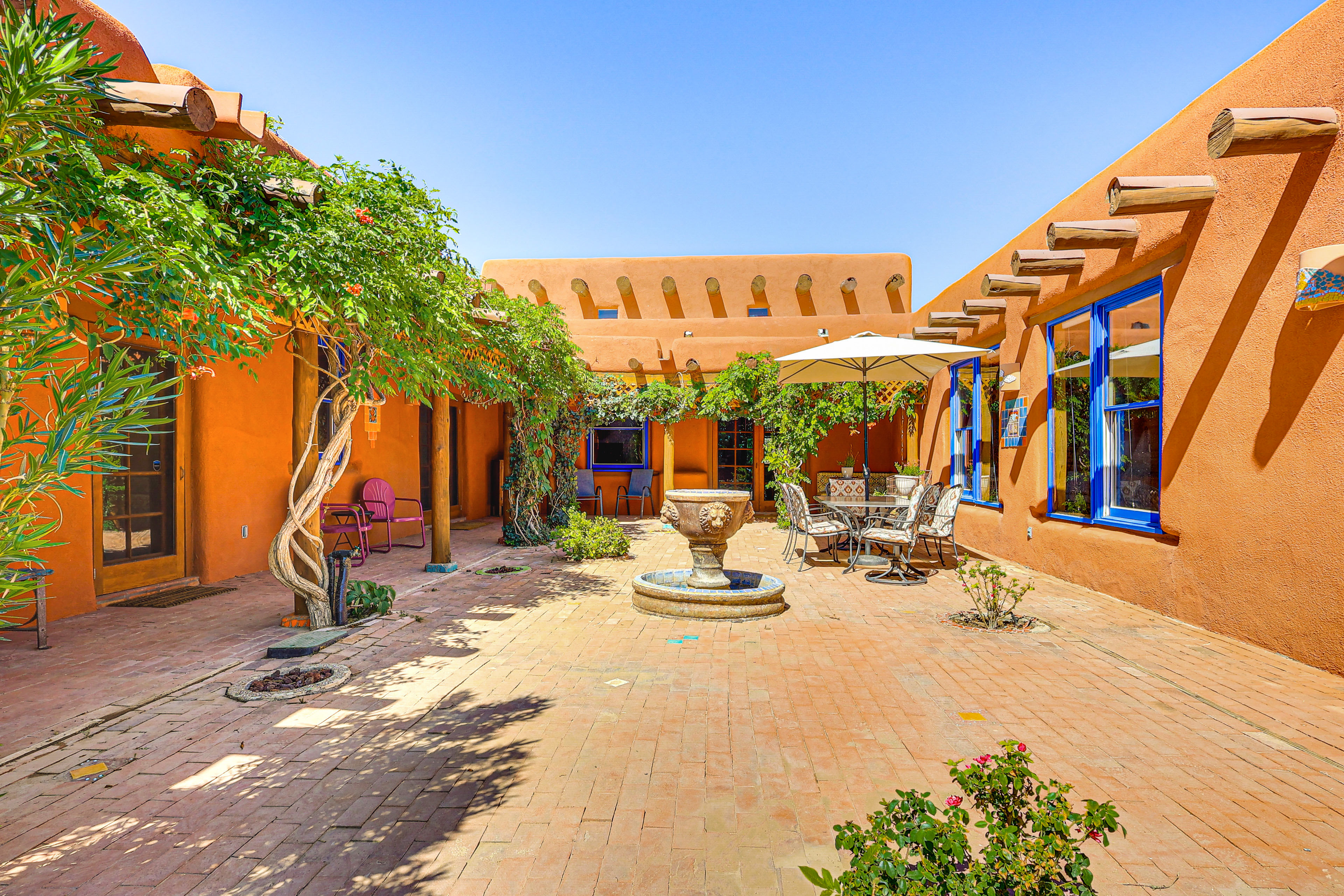 Las Cruces Santa Fe-Style Adobe Home on 6 Acres!