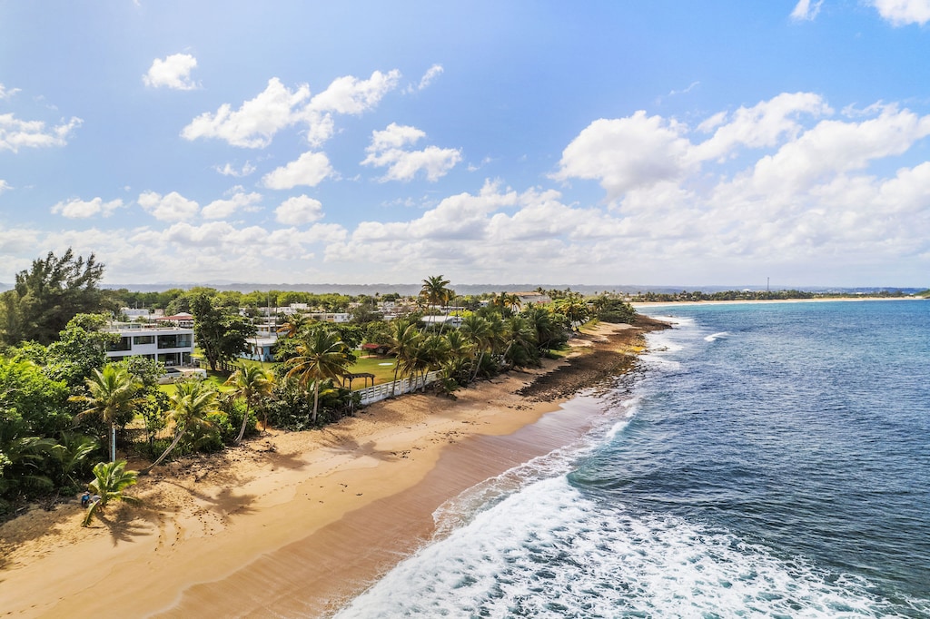Aerial views of Bea Beach, beach right in front of Salty Villa.