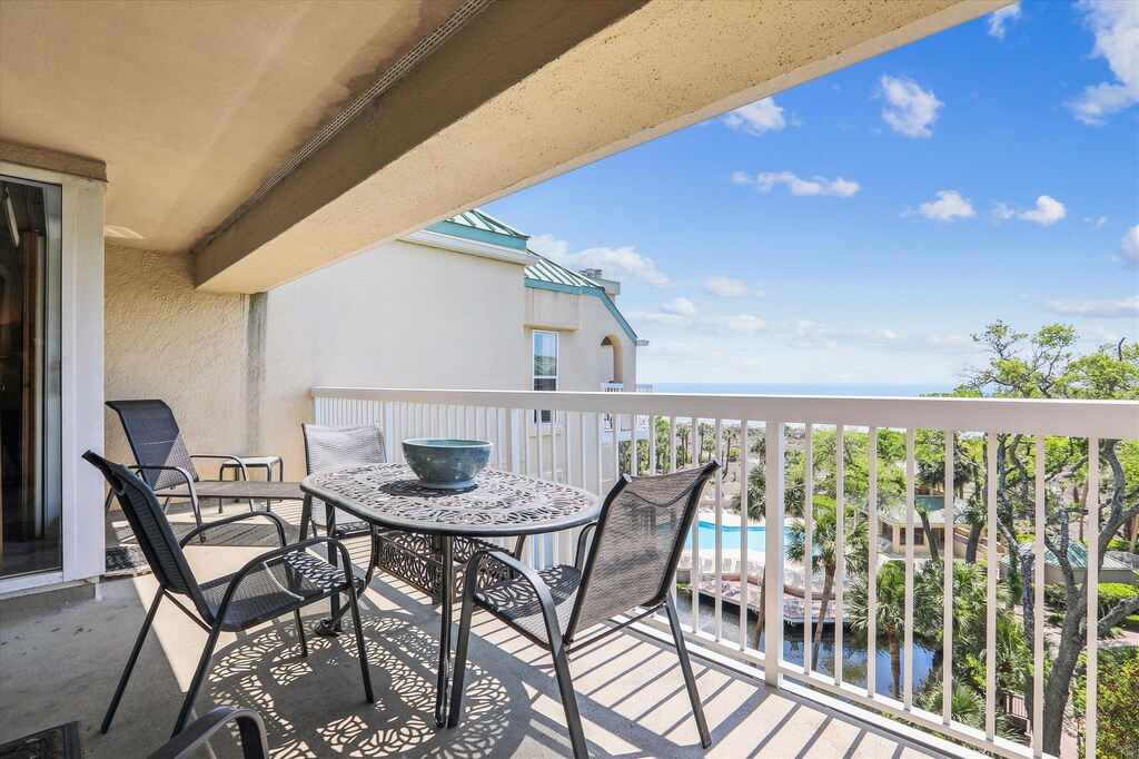 Private Balcony with Pool and Ocean Views at 507 Barrington Arms