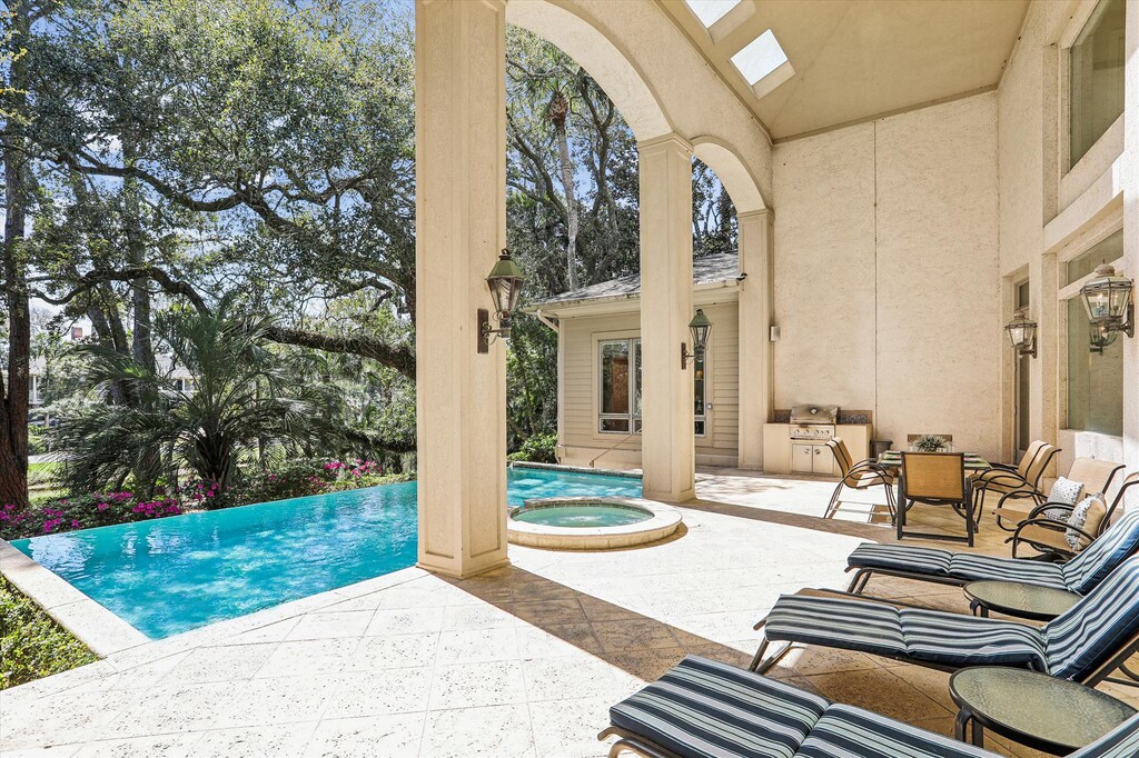 Covered Pool Patio at 9 Beach Lagoon