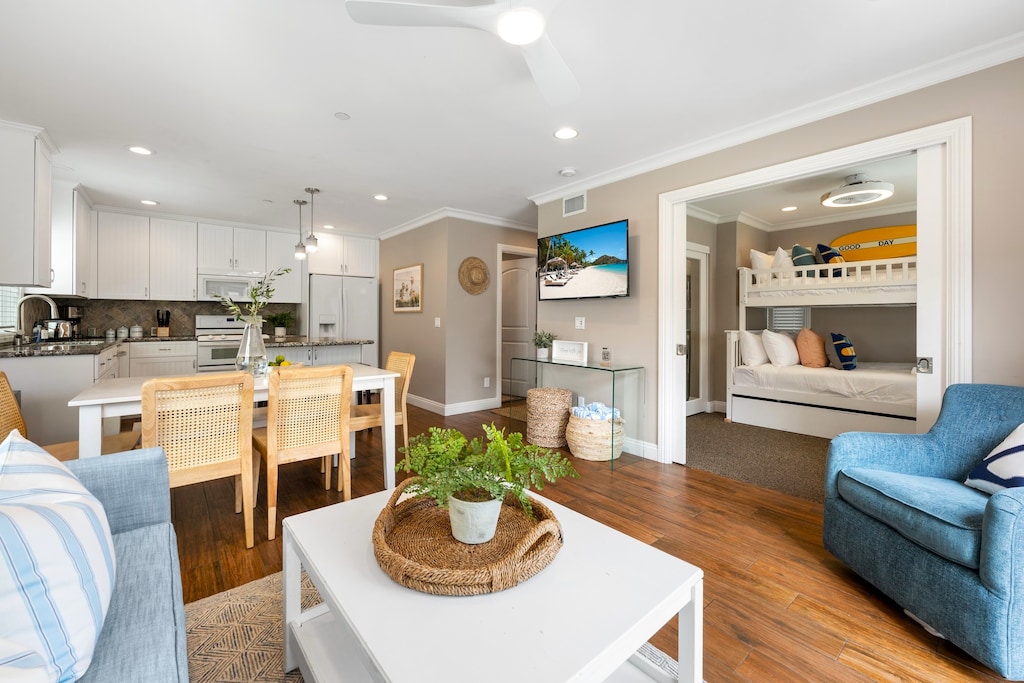 Bedroom adjacent to the living area