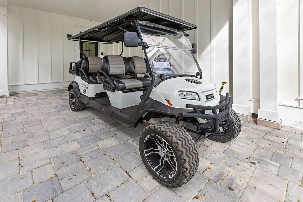 Enjoy exploring 30A with the included 6-seater LSV