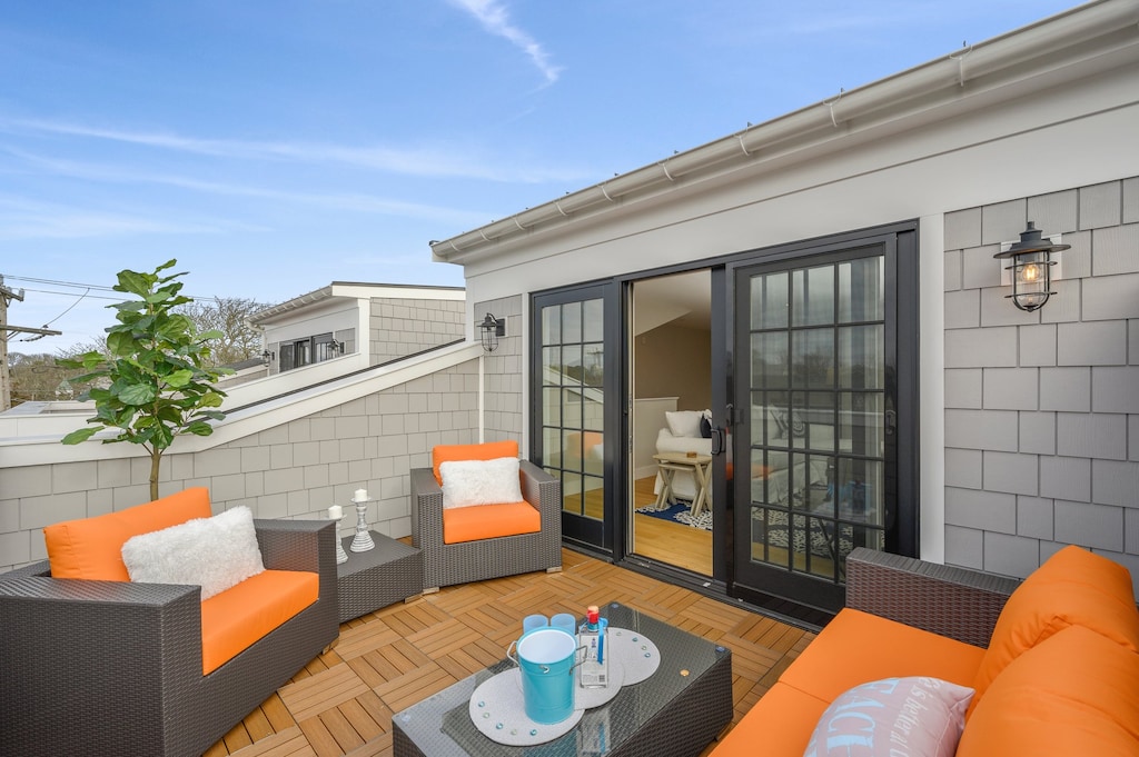 Roof Top Terrace with ample seating for relaxing after a long day on the beach,