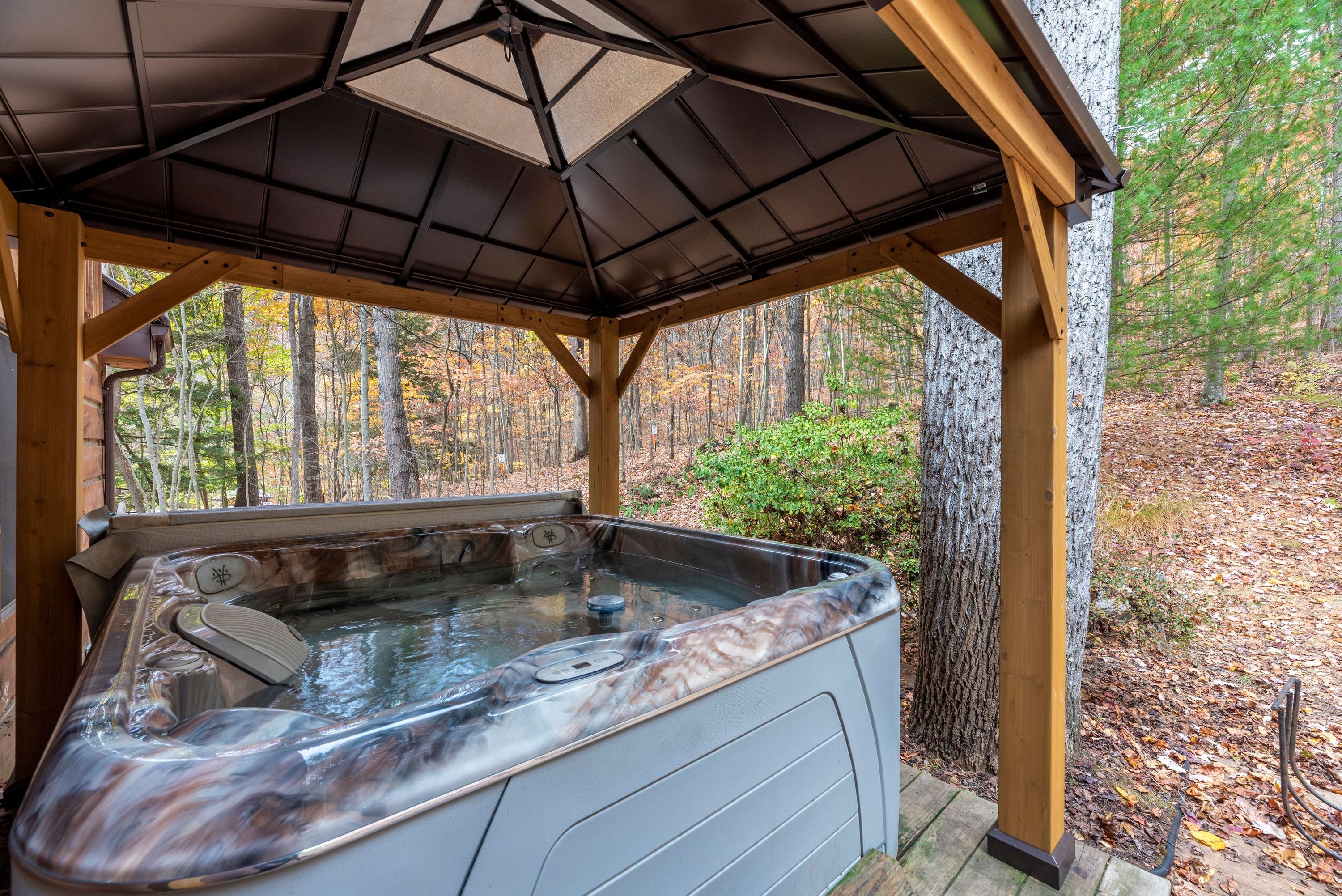 Property Image 2 - Private Hot Tub Firepit Secluded Woodland Cabin