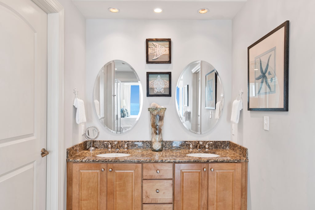 Master bath with a double vanity